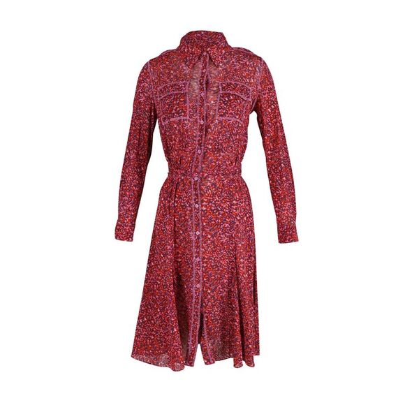 Diane Von Furstenberg Shirt Midi Dress in Floral Print Polyester,All Products : American Fashion Style Bags On Sale